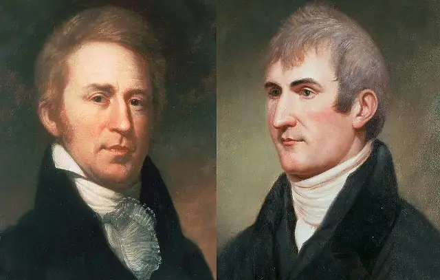Portraits of Meriwether Lewis and William Clark painted by Charles Willson Peale