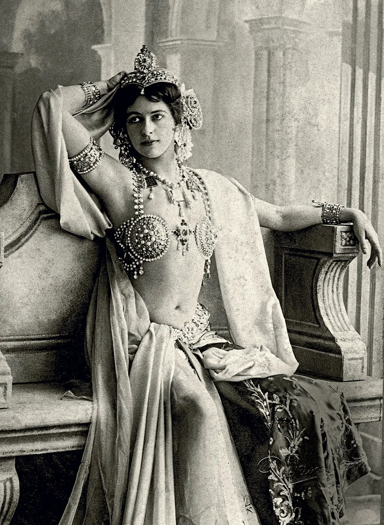 Portrait of Mata Hari (Margaretha Zelle) in 1906, soon after she reinvented herself as an exotic dancer in Paris.