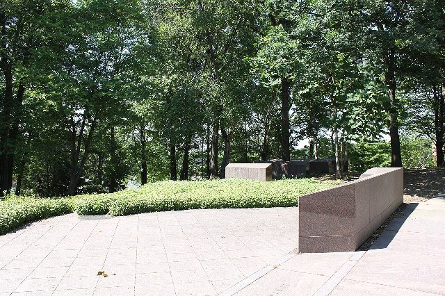 The May 4 Memorial at Kent State University (modern photo of the memorial, not from the 1970 shootings)