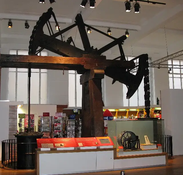 Old Bess, the oldest surviving Boulton & Watt beam engine, built in 1777 and preserved at the Science Museum, London.