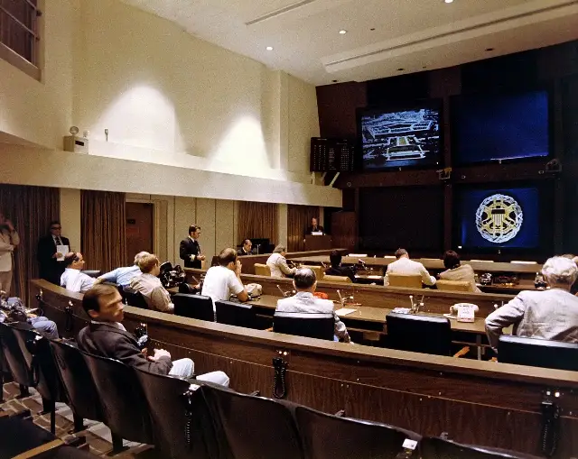 The National Military Command Center at the Pentagon, where the Moscow–Washington hotline has been operated since 1963 (not the original teletype equipment).