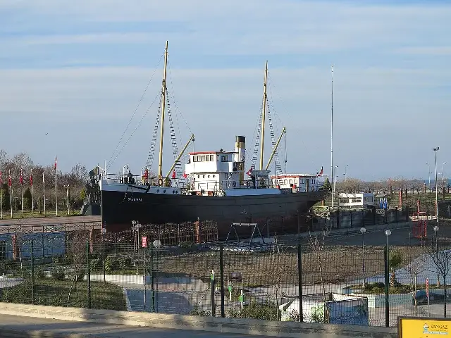 A replica of the steamer SS Bandırma, the ship that carried Mustafa Kemal Atatürk to Samsun in May 1919, now preserved as a museum ship on the Samsun waterfront.