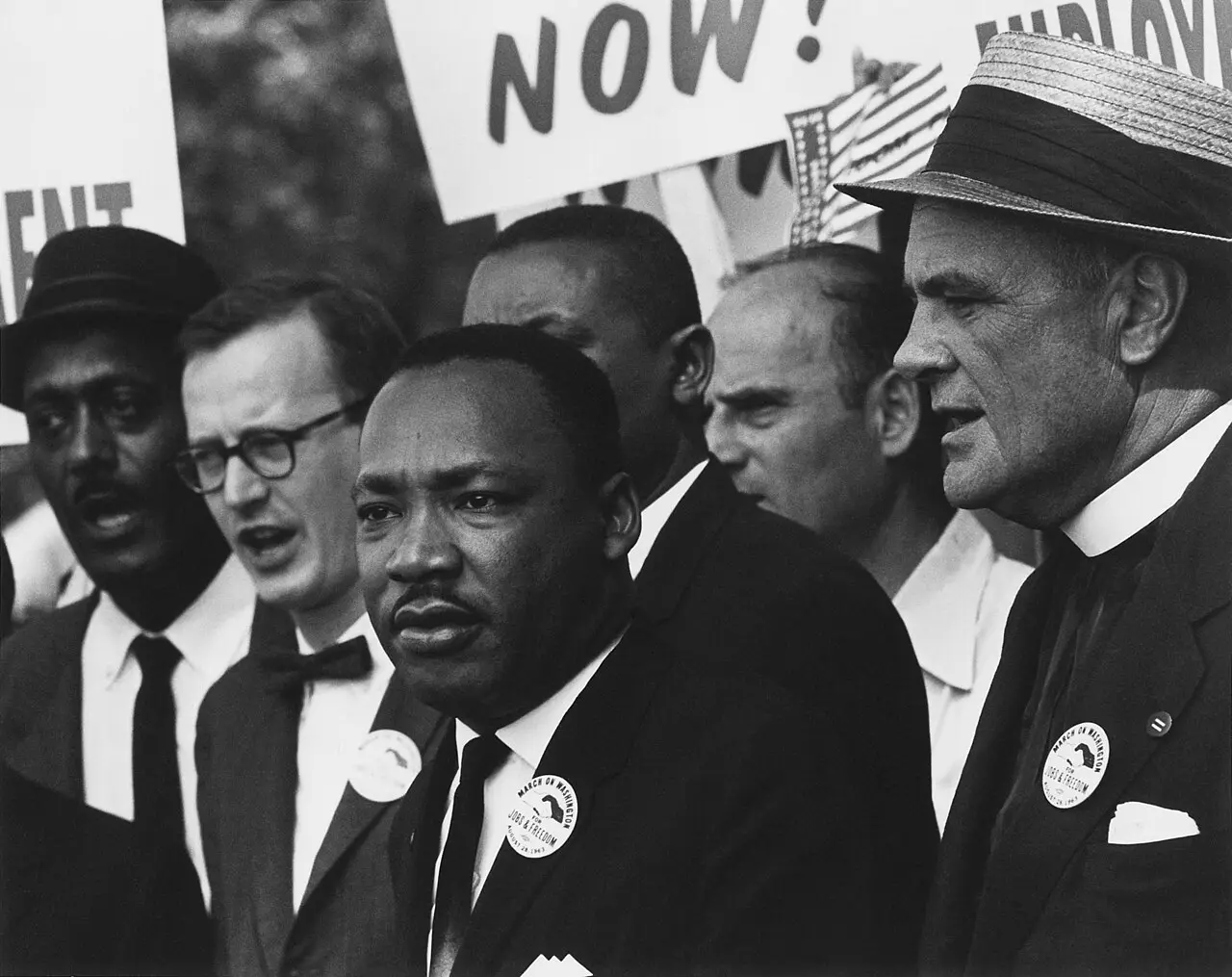 Martin Luther King Jr. with fellow marchers at the March on Washington for Jobs and Freedom, August 1963
