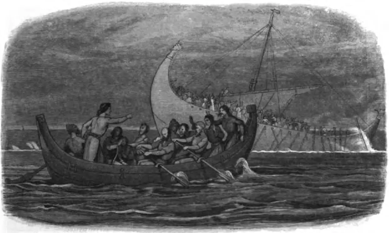 An 1863 engraving of the wreck of the White Ship, showing the sinking vessel and its panicked passengers (illustrative).