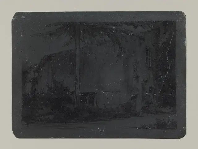 An 1889 photograph of the stone birthplace house of Joan of Arc in Domrémy, France.
