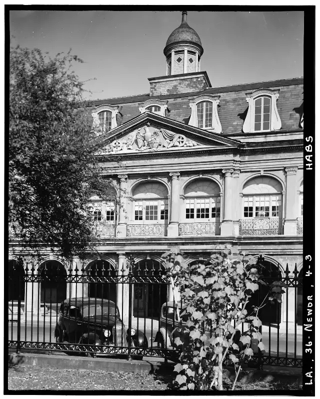 The facade of the Cabildo in New Orleans, seen from Jackson Square, where the Louisiana Purchase transfer ceremony took place