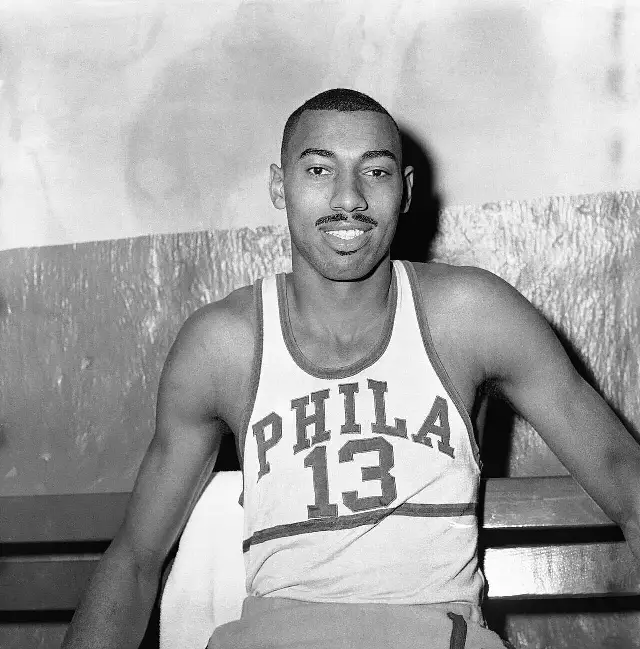 Wilt Chamberlain in his Philadelphia Warriors uniform, 1960