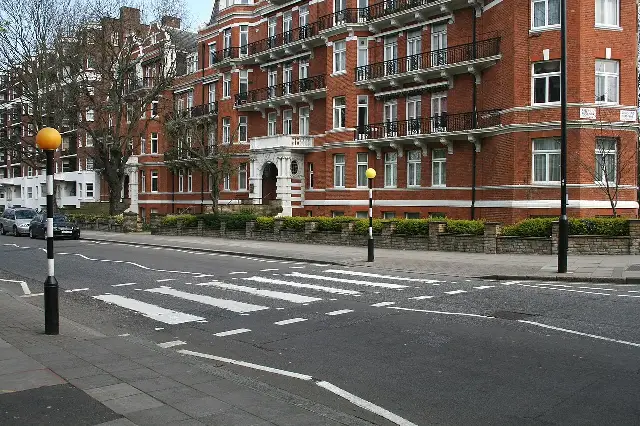 The zebra crossing outside Abbey Road Studios in London, photographed in 2007 — the Beatles crossed it for their album cover on August 8, 1969.