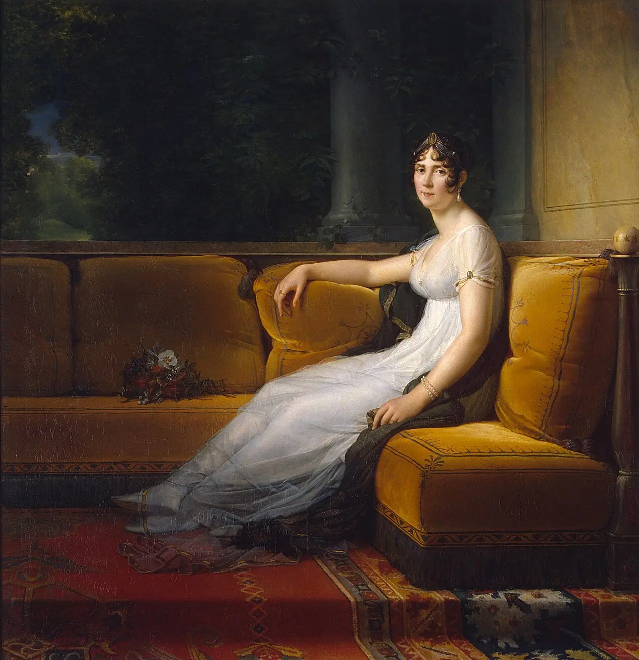 Portrait of Josephine de Beauharnais reclining on a sofa, painted by Francois Gerard in 1801