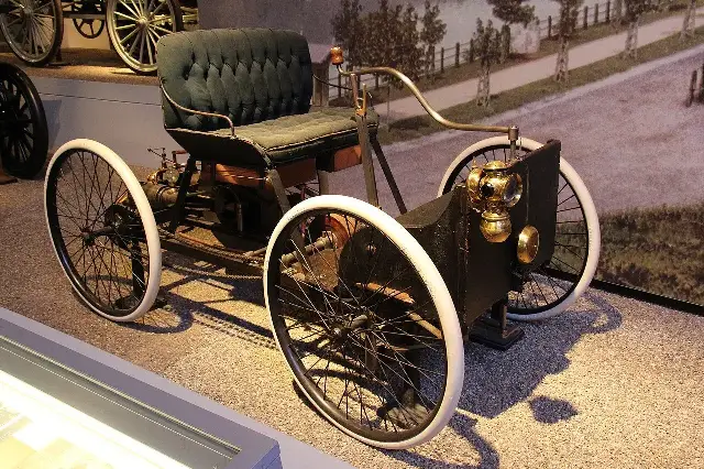 The 1896 Ford Quadricycle Runabout, Henry Ford's first automobile (via Wikimedia Commons)
