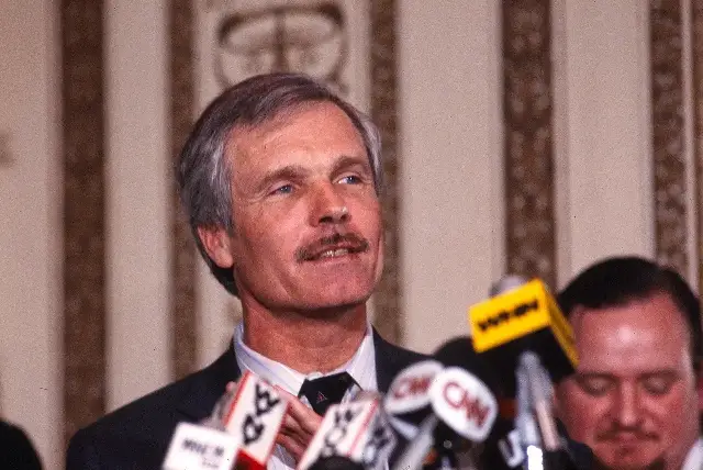 CNN founder Ted Turner photographed in April 1985, five years after launching the network (Library of Congress, public domain)