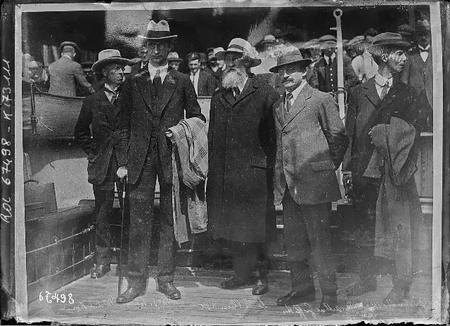 Irish leaders including Arthur Griffith and Robert Barton photographed at Holyhead, Wales, in July 1921 during the truce that led to the Anglo-Irish Treaty negotiations