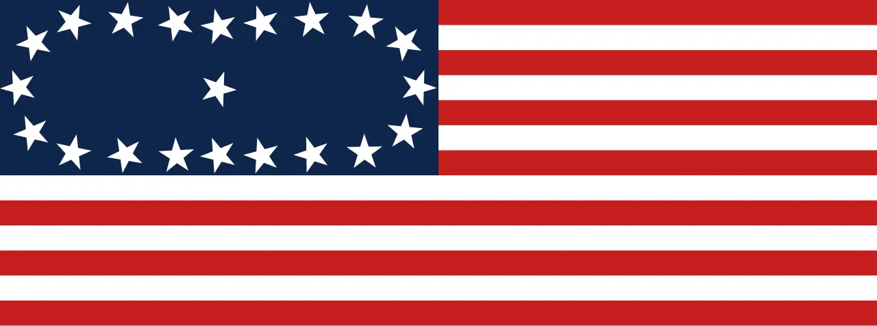 The twenty-star American flag that flew under the Flag Act of 1818.