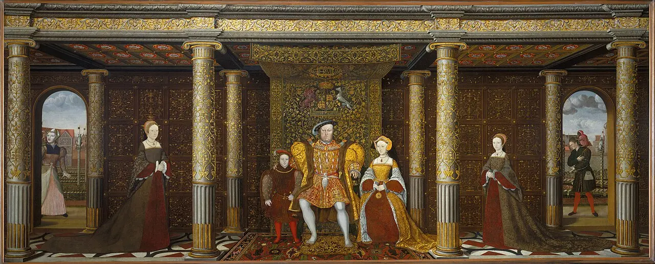 The Family of Henry VIII, a painting from about 1545 showing the enthroned king with the young Prince Edward beside him