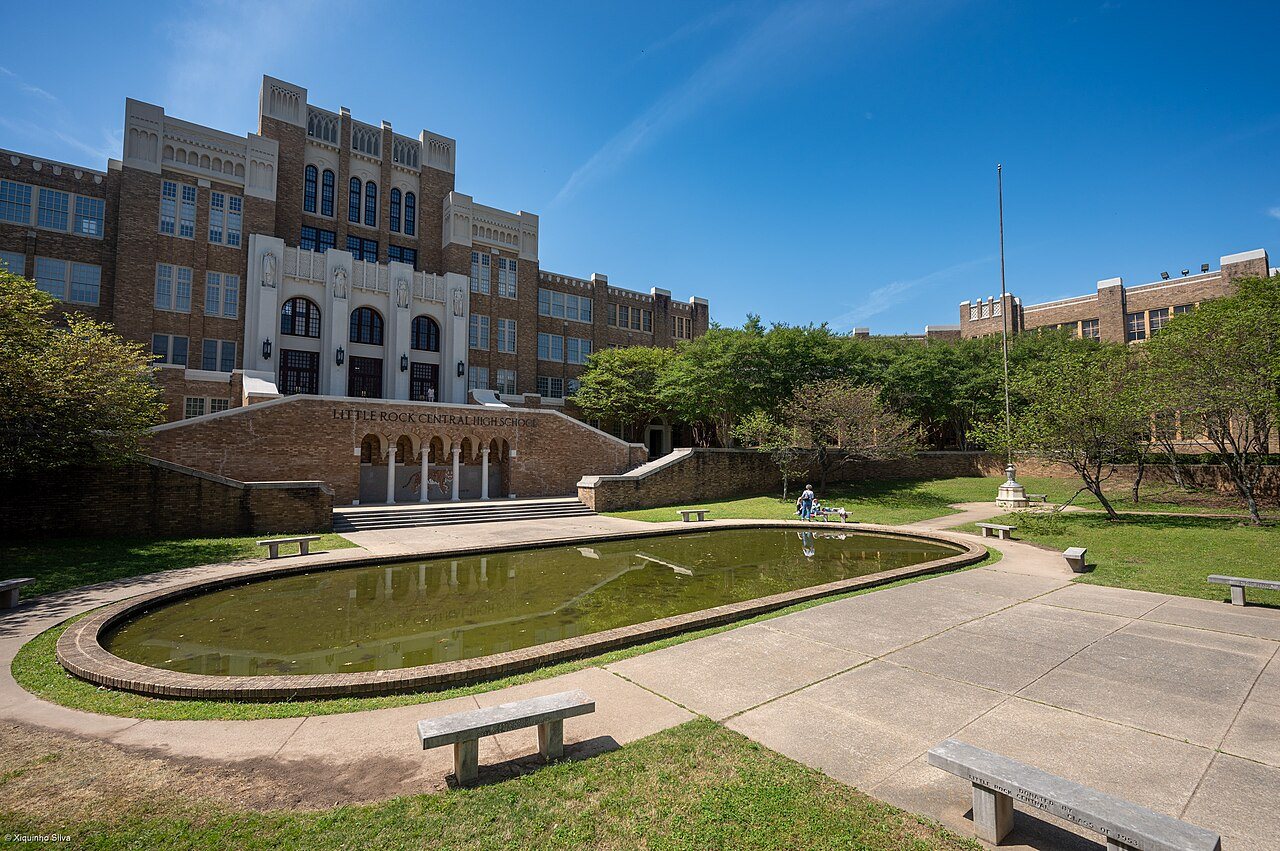 Little Rock Central High School in Arkansas, the school desegregated by the Little Rock Nine in 1957