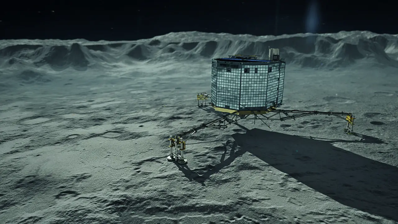 Illustrative: an artist's impression of ESA's Philae lander on the surface of comet 67P/Churyumov-Gerasimenko.