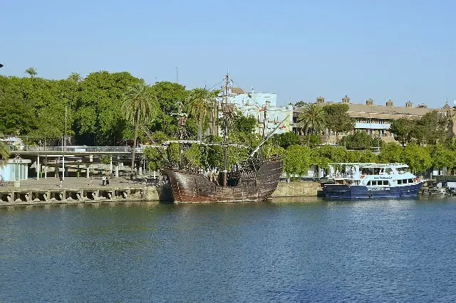A full-scale replica of the Victoria, the only ship from Magellan's fleet to complete the circumnavigation
