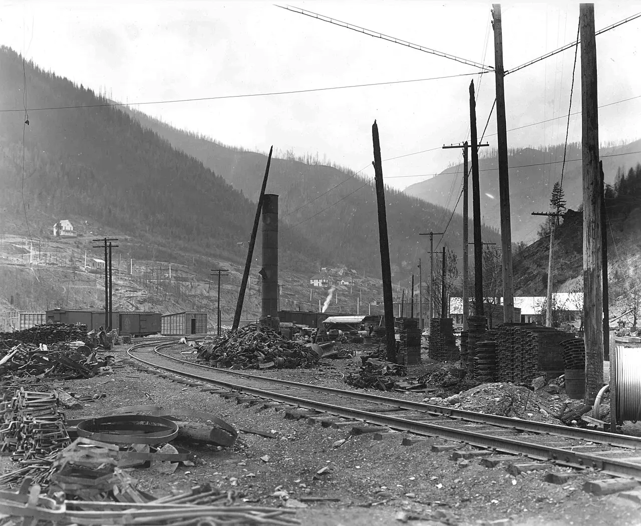 A burned-over area near Wallace, Idaho, photographed by the U.S. Forest Service after the 1910 fires.