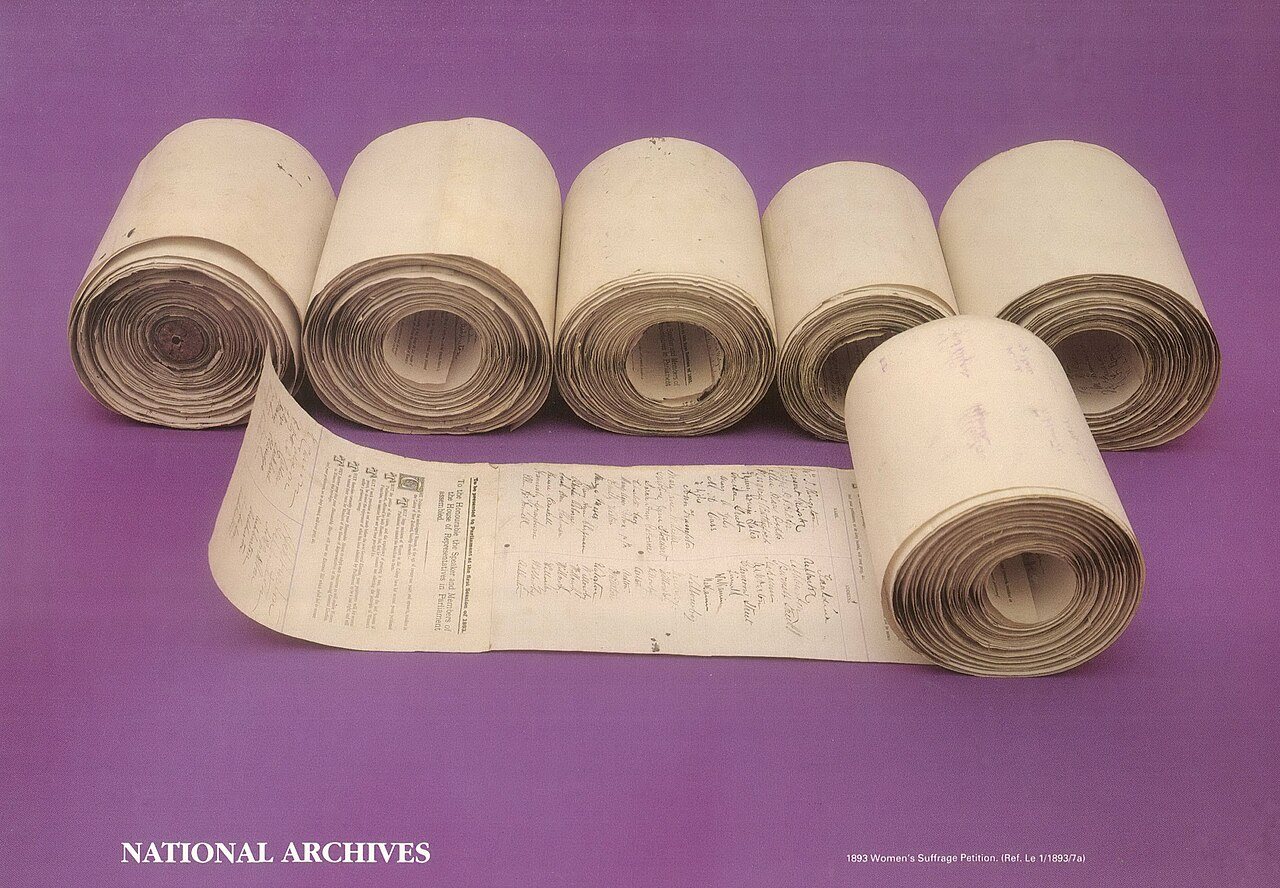 The rolls of the 1893 Women's Suffrage Petition, bearing nearly 32,000 signatures
