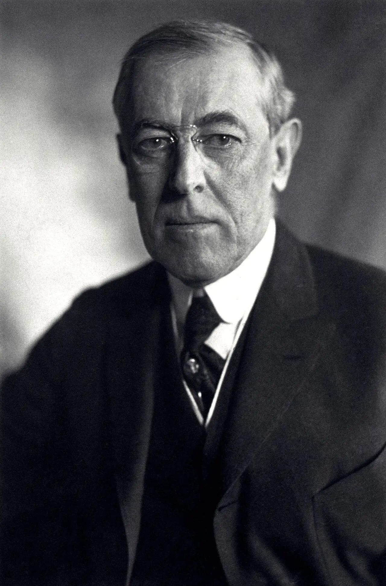 Black-and-white 1919 portrait photograph of President Woodrow Wilson