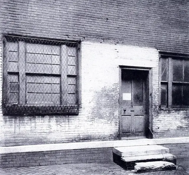 The first U.S. Mint building in Philadelphia, photographed in 1904 — a later photograph; illustrative.