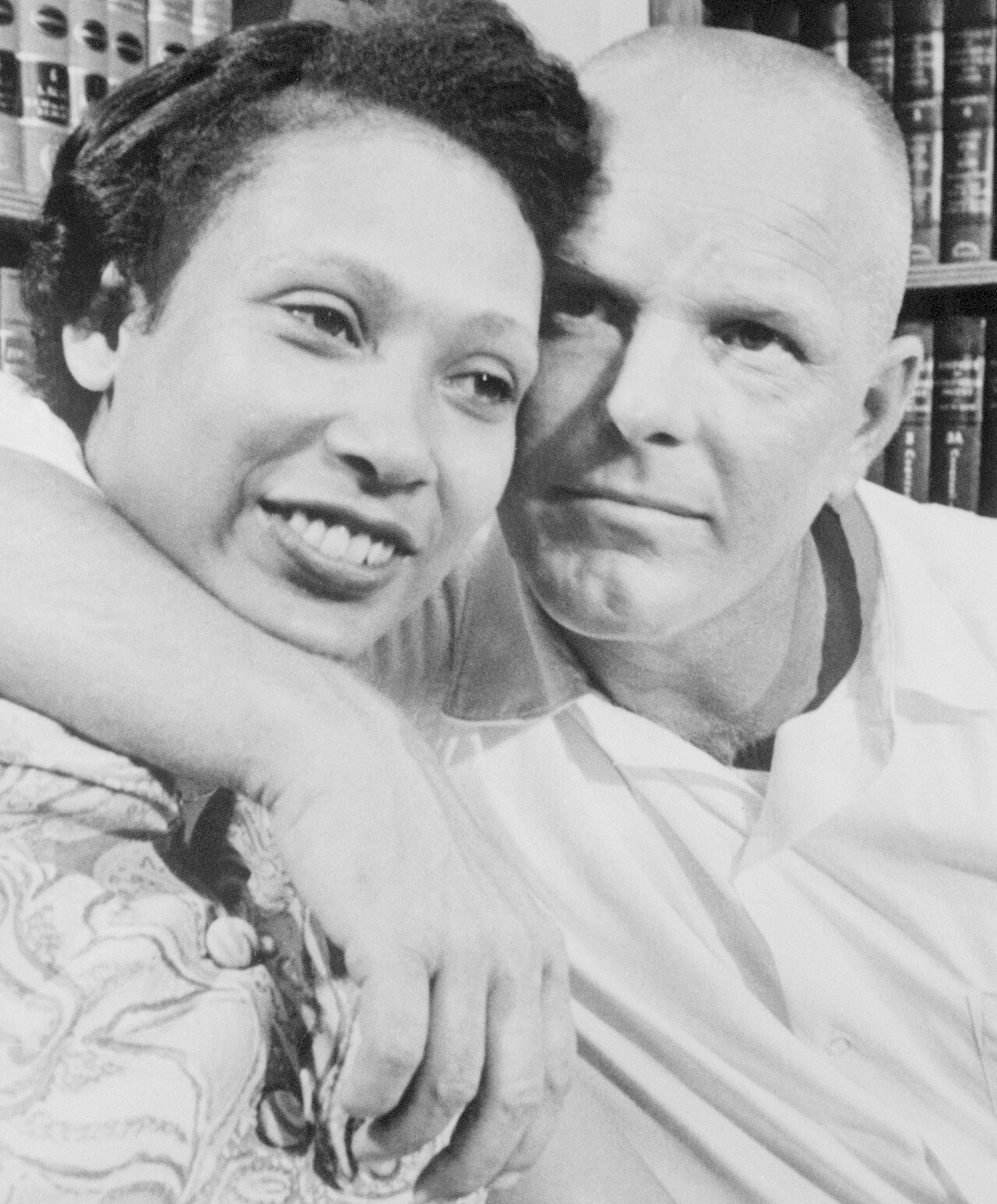 Mildred and Richard Loving in 1967, the Virginia couple whose case ended state bans on interracial marriage (photo by United Press International).