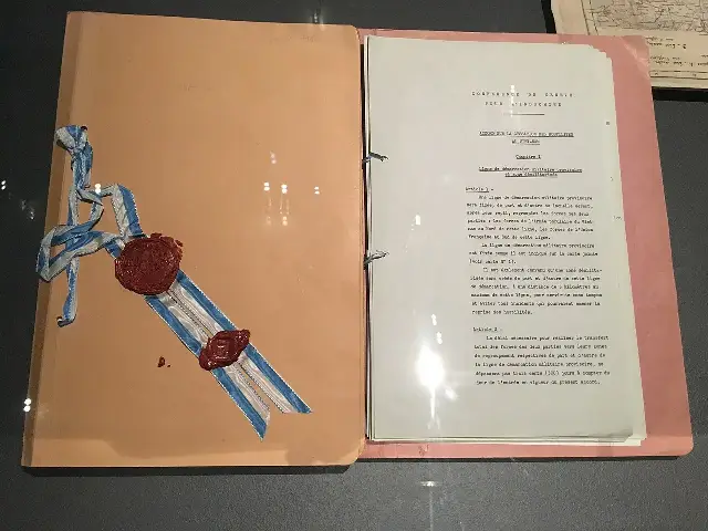 The bound text of the 1954 Geneva Accords on Indochina, sealed with wax stamps.