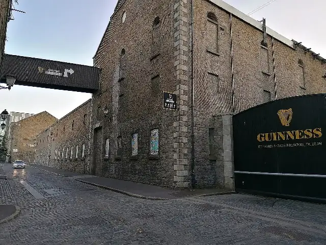 The St. James's Gate entrance to the Guinness brewery in Dublin