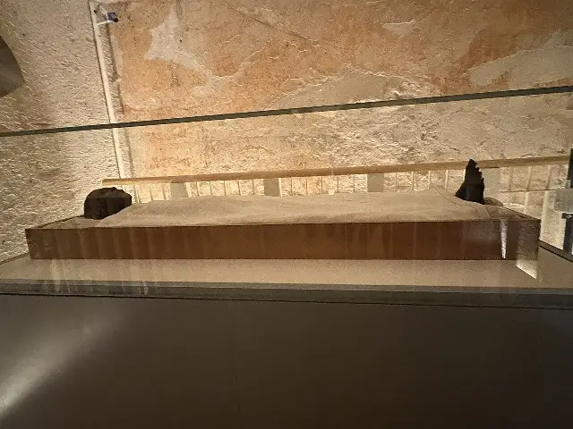 Tutankhamun's sarcophagus inside the burial chamber of his tomb in the Valley of the Kings