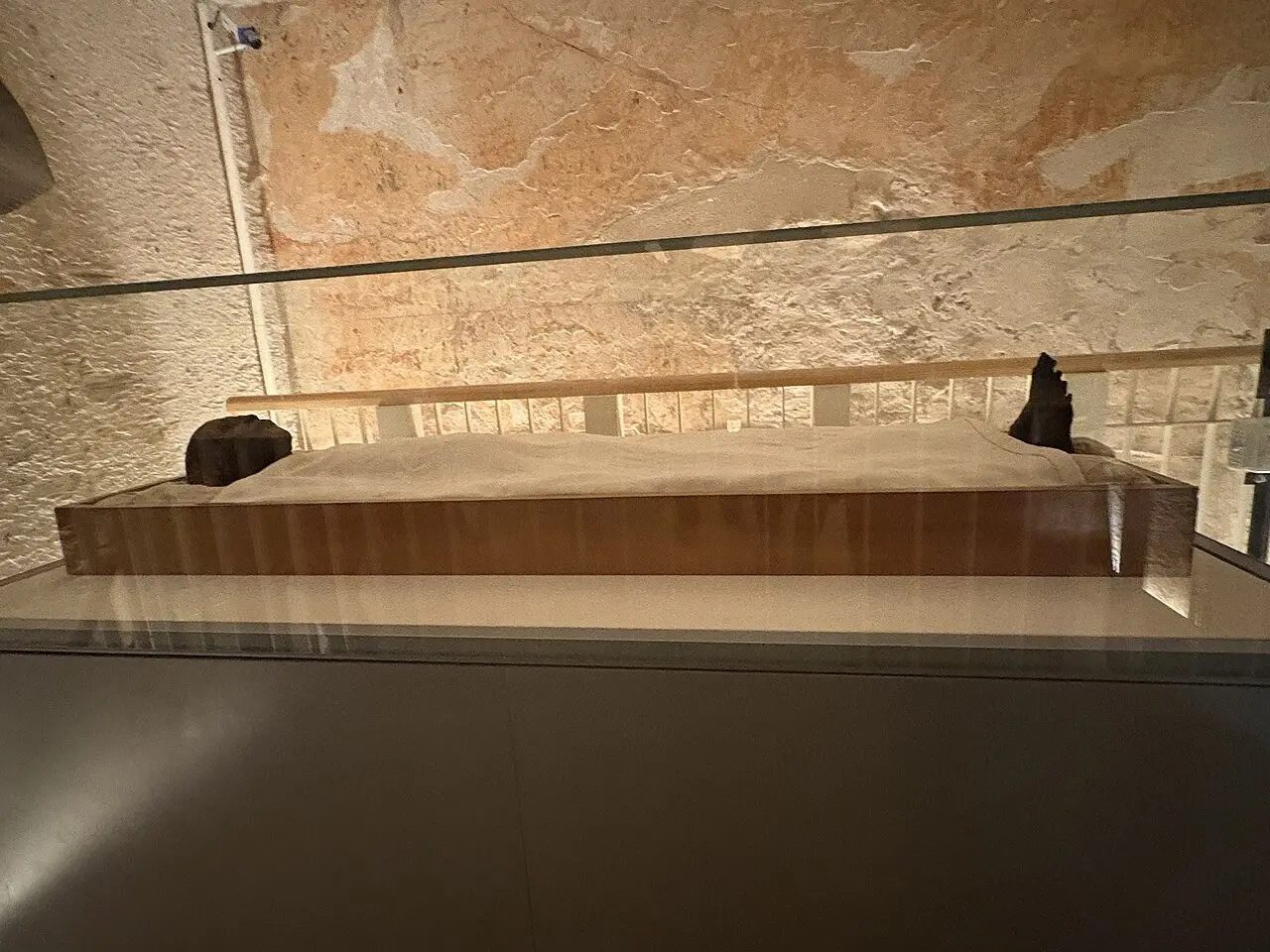 Tutankhamun's sarcophagus inside the burial chamber of his tomb in the Valley of the Kings