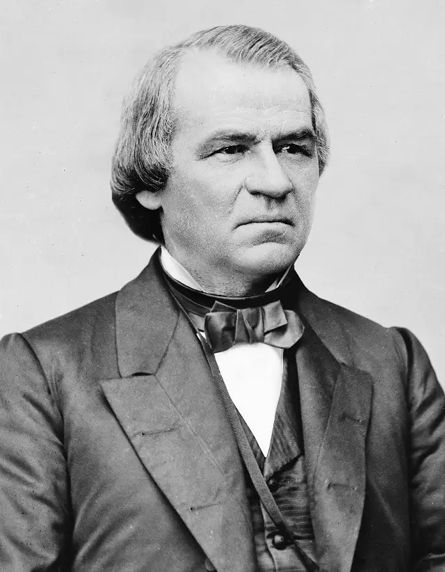 A portrait photograph of President Andrew Johnson.