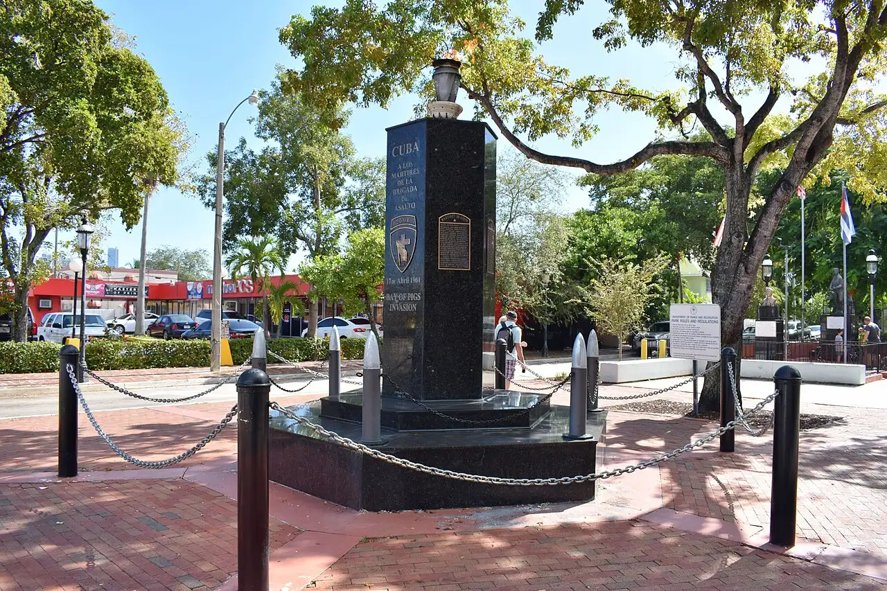 The Bay of Pigs monument in Miami's Little Havana, honoring the Brigade 2506 members who died at Playa Girón on April 17, 1961.