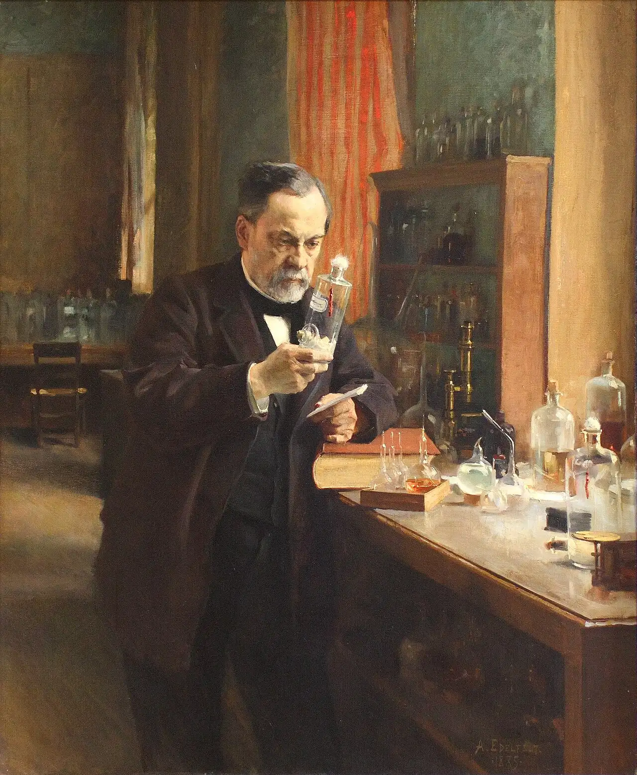 Albert Edelfelt's 1885 portrait of Louis Pasteur in his Paris laboratory