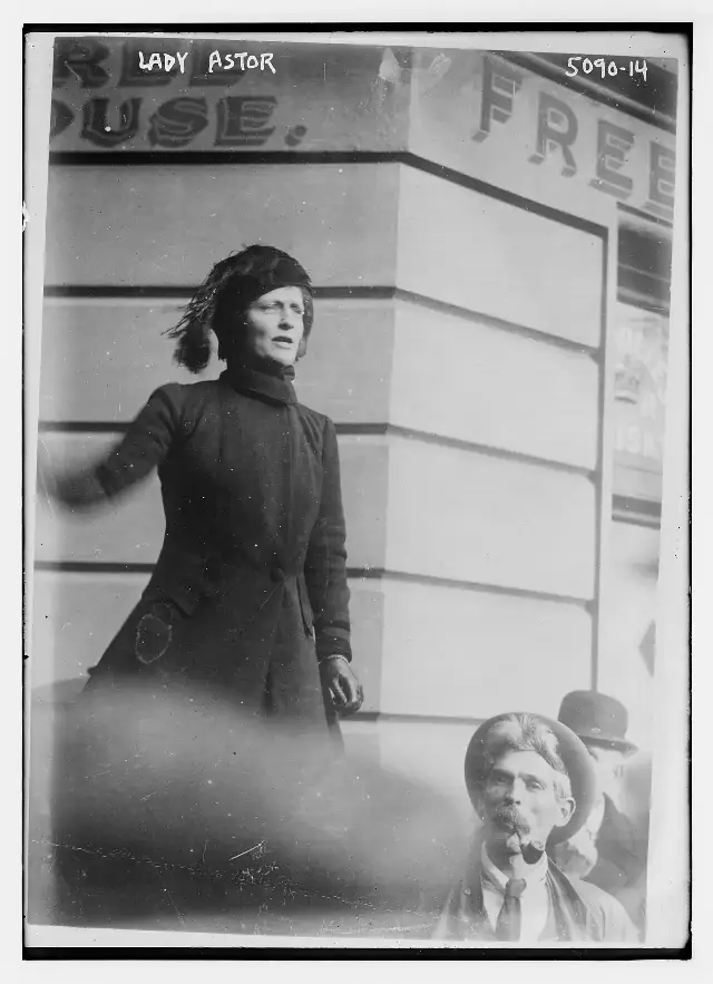 Lady Nancy Astor campaigning in Plymouth in 1919, photographed by the Bain News Service