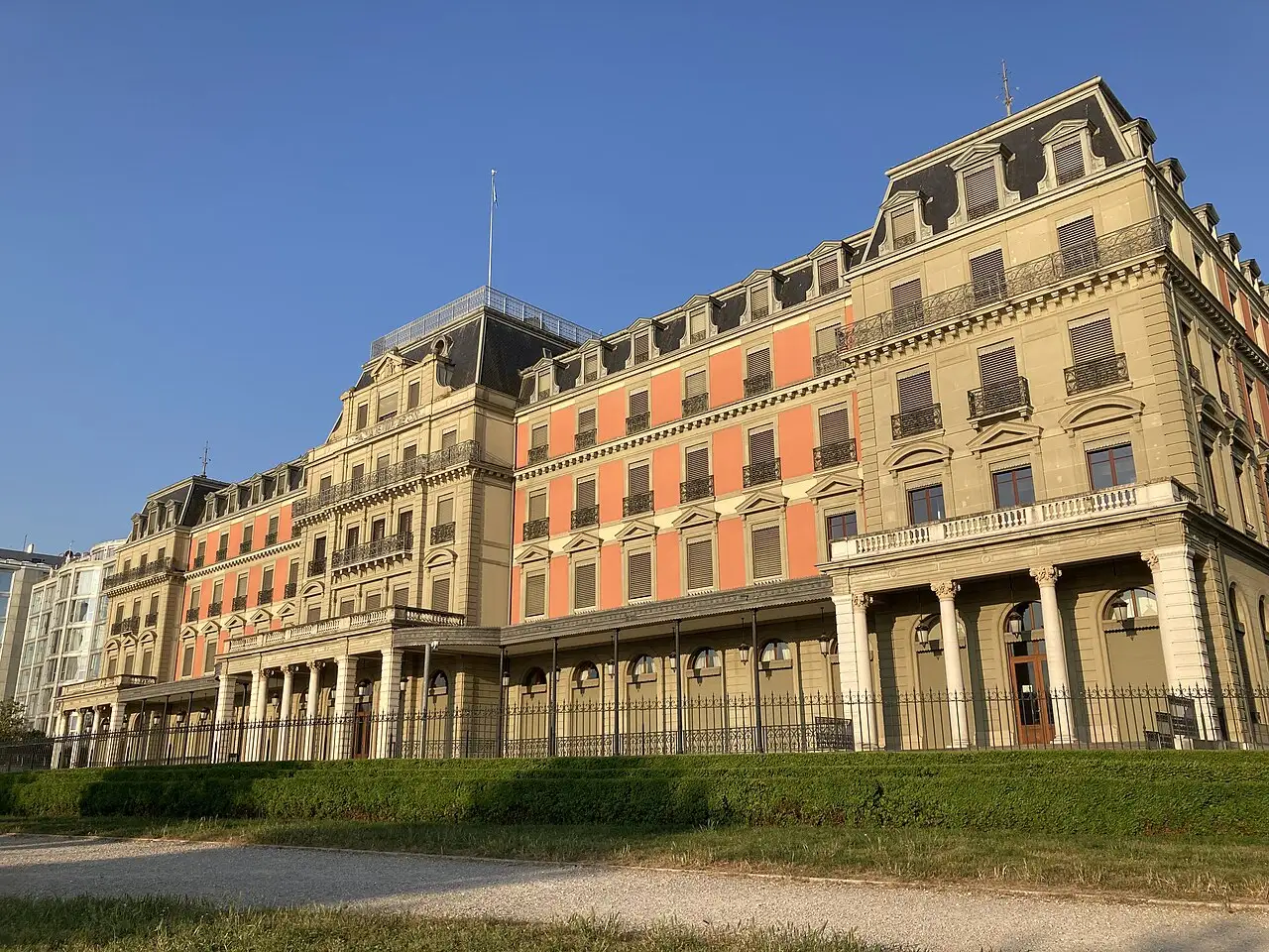 Illustrative: the Palais Wilson on Lake Geneva, the building that served as the first permanent home of the League of Nations.