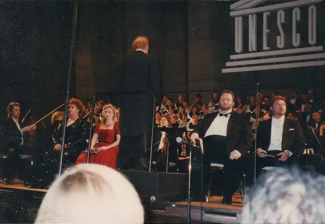 Beethoven's Ninth Symphony being performed at UNESCO in Paris (2009) — a modern performance of the work premiered on May 7, 1824.