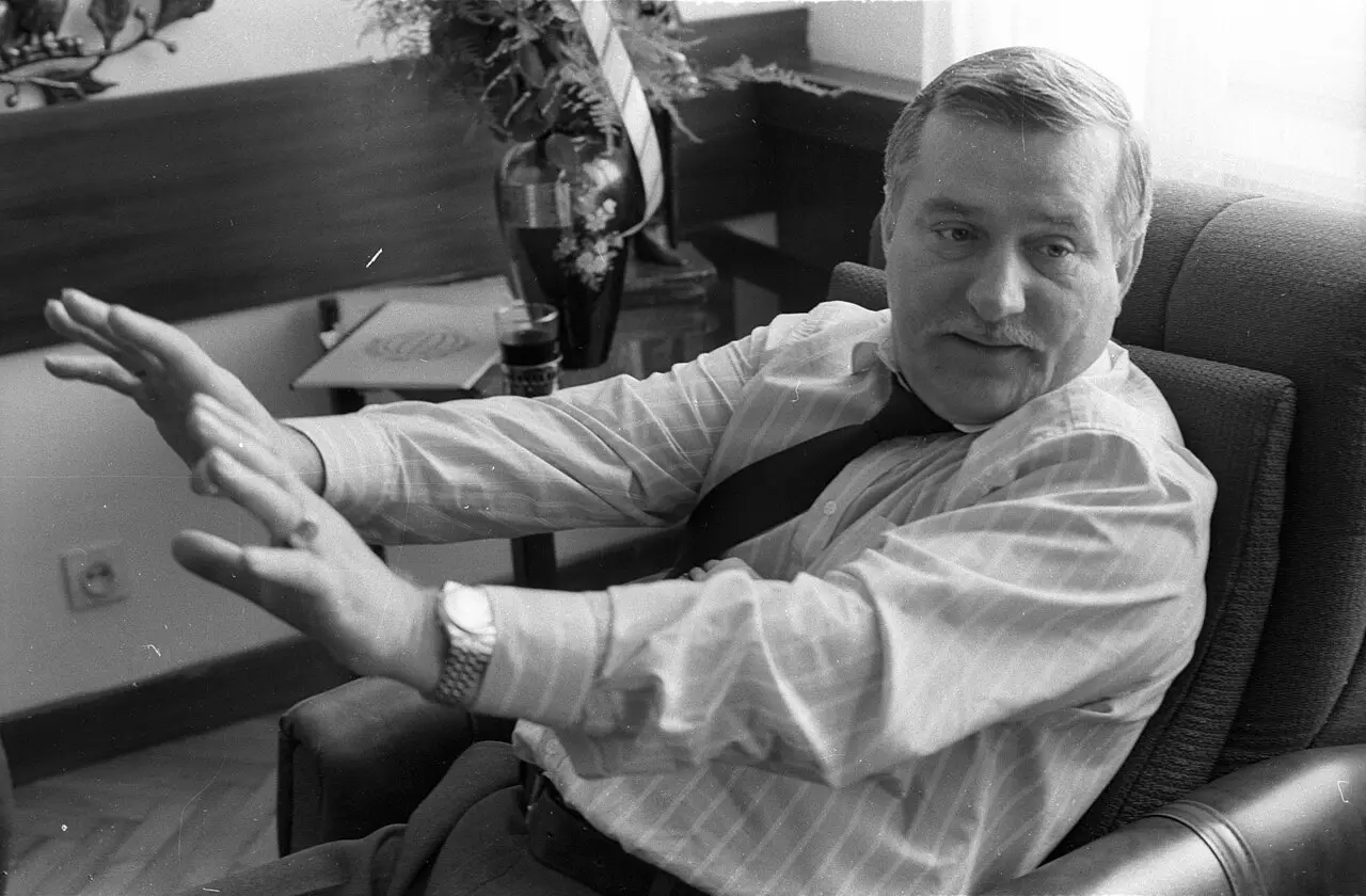 Lech Walesa in 1990, the year he was elected president of Poland