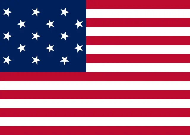 Digital reproduction of the 15-star, 15-stripe Star-Spangled Banner flag that flew over Fort McHenry in 1814