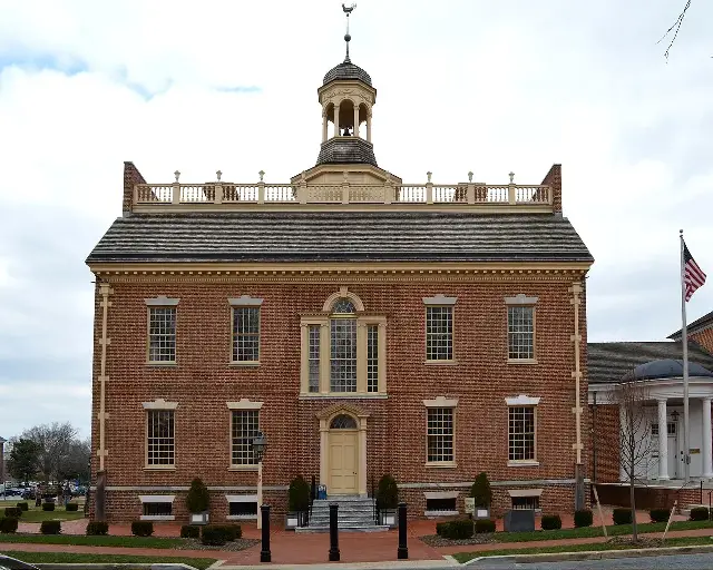The Old State House in Dover, Delaware, seat of government of the first state to ratify the U.S. Constitution