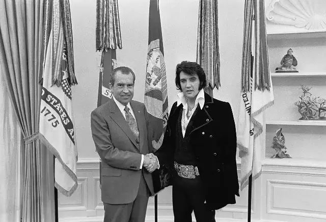 Elvis Presley meets President Richard Nixon at the White House on December 21, 1970 — illustrative file photo.