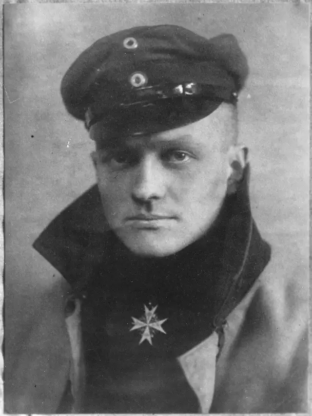 A circa-1917 portrait photograph of Manfred von Richthofen, the German flying ace known as the Red Baron.