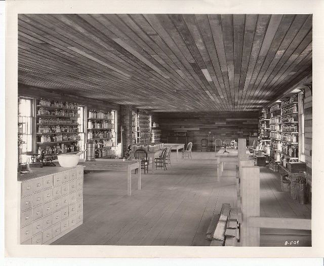 Interior of the reconstruction of Edison's Menlo Park laboratory.