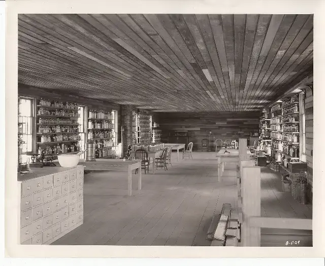 Interior of the reconstruction of Edison's Menlo Park laboratory.