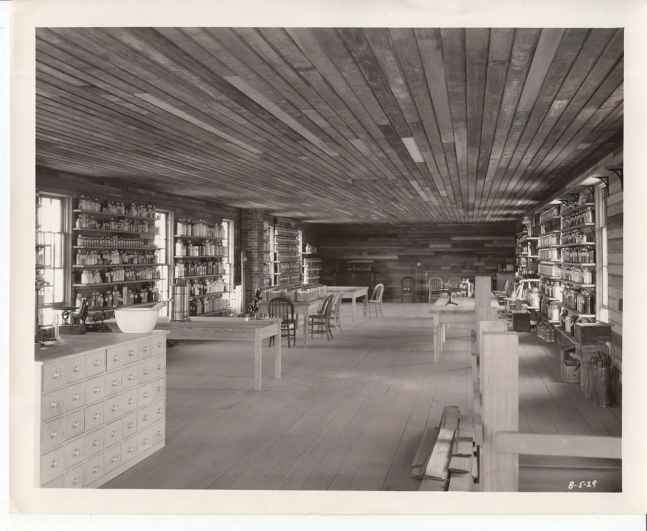 Interior of the reconstruction of Edison's Menlo Park laboratory.