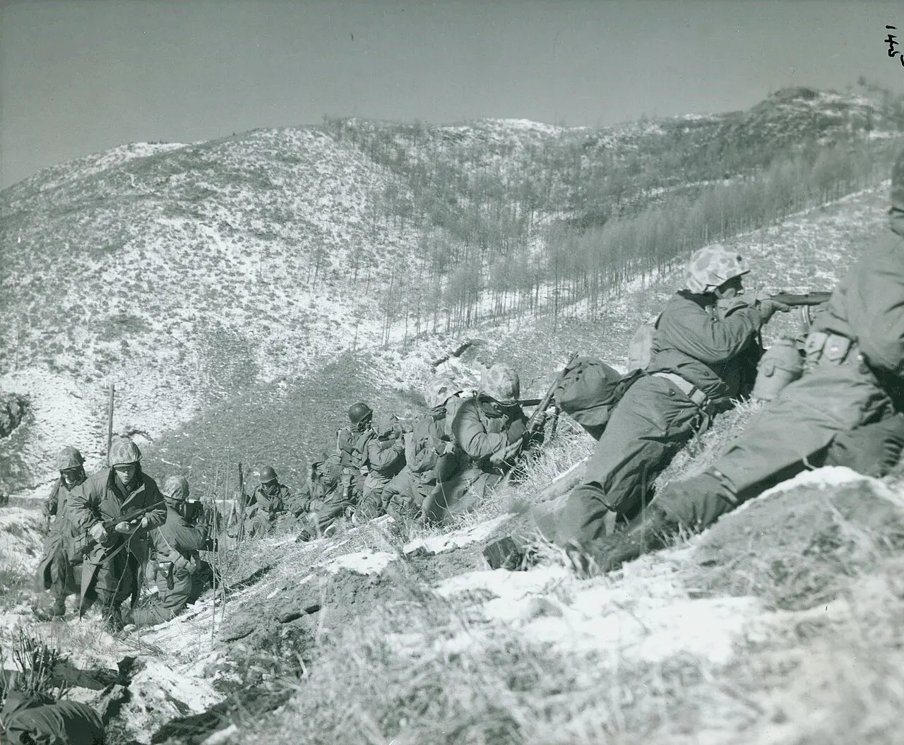 U.S. Marines in combat during the Korean War — a period U.S. Marine Corps photograph, not from the June 25, 1950 invasion itself.
