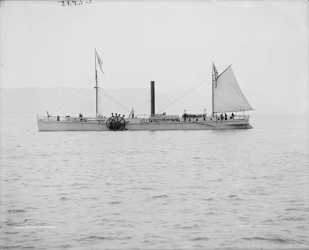 The full-size replica of Robert Fulton's Clermont built for the 1909 Hudson-Fulton Celebration (the original 1807 boat was never photographed).