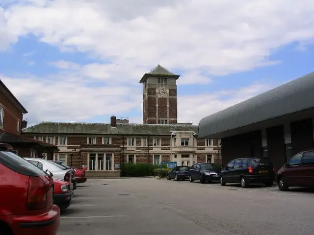Trafford General Hospital in Davyhulme, Greater Manchester — the former Park Hospital where the NHS was launched on July 5, 1948