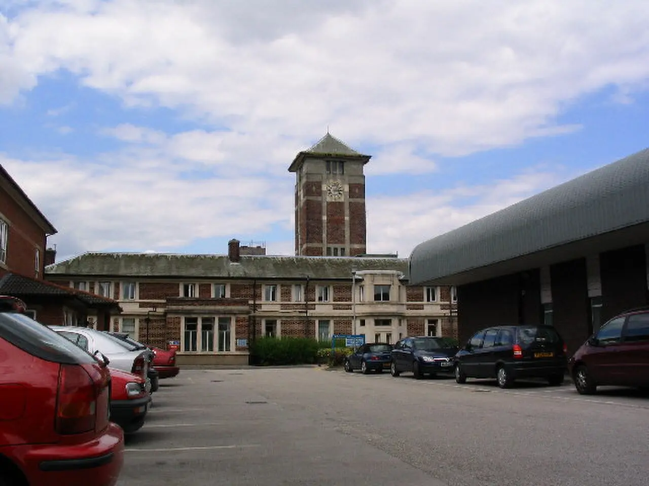 Trafford General Hospital in Davyhulme, Greater Manchester — the former Park Hospital where the NHS was launched on July 5, 1948