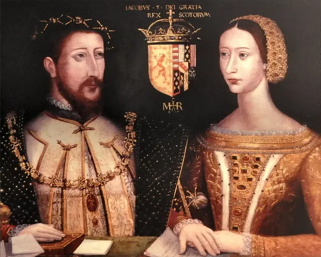 A period portrait of James V of Scotland and his queen Mary of Guise (illustrative; the king's army was defeated at Solway Moss in 1542).